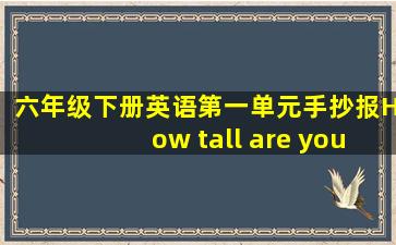 六年级下册英语第一单元手抄报How tall are you